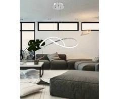 Pakabinamas šviestuvas Toolight Modernus LED lubų šviestuvas Ring+nuotolinio valdymo pultas APP393-CP Chrominis