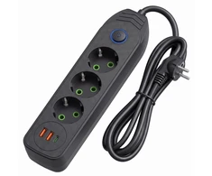 Toolight Prailgintuvas Maitinimo Blokas 3 Lizdai + 2x Usb-a + Usb-c Jnh024-3b Juodas