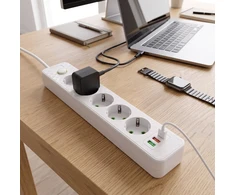 Toolight Prailgintuvas Maitinimo Blokas 5 Lizdai + 2x Usb-a + Usb-c Jnh022-5a Baltas