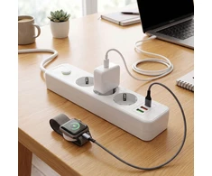Toolight Prailgintuvas Maitinimo Blokas 3 Lizdai + 2x Usb-a + Usb-c Jnh020-3a Baltas
