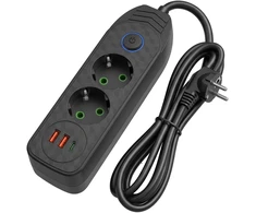 Toolight Prailgintuvas Maitinimo Blokas 2 Lizdai + 2x Usb-a + Usb-c Jnh023-2b Juodas