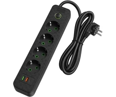 Toolight Prailgintuvas Maitinimo Blokas 4 Lizdai + 2x Usb-a + Usb-c Jnh021-4a Juodas