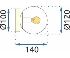 Sieninis šviestuvas Toolight Sieninė lempa APP1250-1W Gold