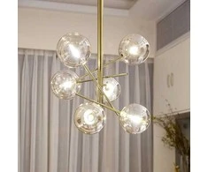 Toolight Stiklinis rutulinis pakabinamas šviestuvas 6 vnt APP919-6CP Auksinis