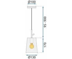 Pakabinamas šviestuvas Toolight Šviestuvas lubinis APP1035-1CP Baltas
