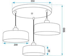 Lubinis šviestuvas Toolight Šviestuvas Lubinis APP1334-3CP Juodas Gold