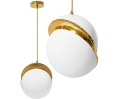 Pakabinamas šviestuvas Toolight Šviestuvas lubinis stiklo akrilo rutulys Baltas/Gold APP481-1CP