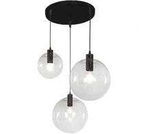 Lubinis šviestuvas Toolight Šviestuvas lubinis stiklo Lassi Juodas 20+25+30 cm