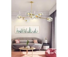 Pakabinamas šviestuvas Toolight Šviestuvas lubinis stiklo rutuliai 7vnt Gold Glass Ball APP507-7C