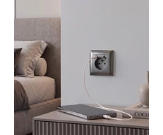 Toolight Viengubas Lizdas Su Įžeminimu + Usb-a Usb-c Oste Jnh004-g Pilkas