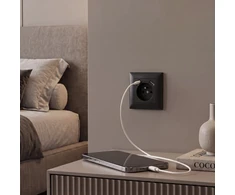 Toolight Viengubas Lizdas Su Įžeminimu + Usb-a Usb-c Oste Jnh004-g Juodas