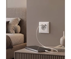 Toolight Viengubas Lizdas Su Įžeminimu + Usb-a Usb-c Oste Jnh004-g Baltas