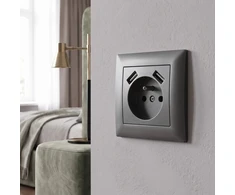 Toolight Viengubas Lizdas Su Įžeminimu + 2x Usb-a Oste Jnh003-g Pilkas