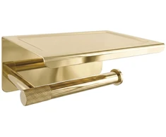Tualetinio popieriaus laikiklis su lentynėle 6613 Modern Gold