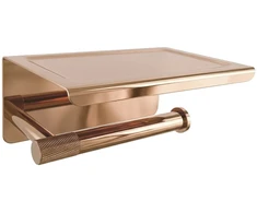 Tualetinio popieriaus laikiklis su lentynėle 6613 Modern Copper