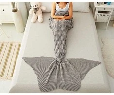 Tutumi Antklodė žuvies uodega Mermaid Tail Pilkas