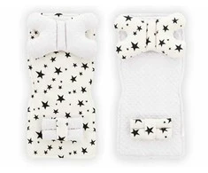 Tutumi Dvipusis kilimėlis vežimėliui 4in1 Baltas / Juodas Star