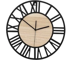 Tutumi Sieninis laikrodis Loft Round 35 cm Metal/Wood MC70902