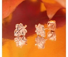 Auksiniai auskarai moterims Diamond Sky "Maple Leaf II"