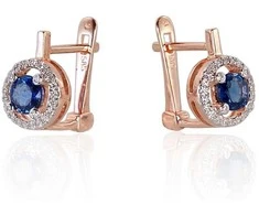 Auksiniai auskarai su briliantais Diamond Sky “Hearts and Arrows IV”