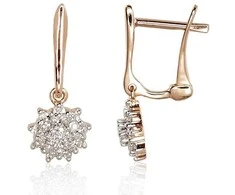 Auksiniai auskarai su briliantais Diamond Sky "Diamond Flower"