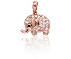 Auksinis pakabukas "Elephant III" iš raudono 585 prabos aukso