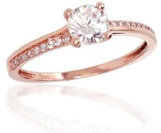 Auksinis žiedas Diamond Sky "Classic Gold IX" iš raudono, 585 prabos aukso