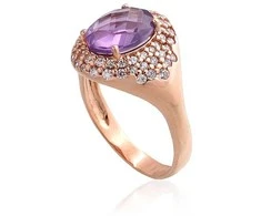 Auksinis žiedas Diamond Sky "Morrigan" iš raudono, 585 prabos aukso
