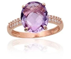 Auksinis žiedas Diamond Sky "Royal Amethyst IV" iš raudono, 585 prabos aukso