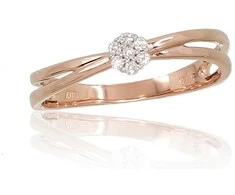 Auksinis žiedas su deimantais Diamond Sky "Grace V" iš raudono, 585 prabos aukso