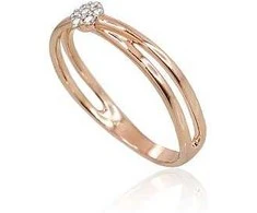 Auksinis žiedas su deimantais Diamond Sky "Grace V" iš raudono, 585 prabos aukso