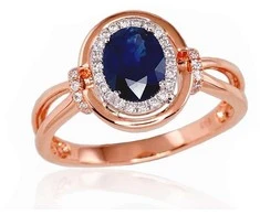 Auksinis žiedas su deimantais Diamond Sky "Ferro IX" iš raudono, 585 prabos aukso