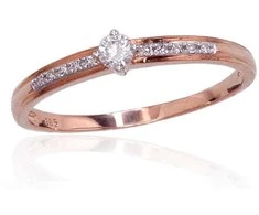 Auksinis žiedas su deimantais Diamond Sky "Classic Gold" iš raudono, 585 prabos aukso