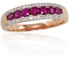 Auksinis žiedas su deimantais Diamond Sky "Camellia VI" iš raudono, 585 prabos aukso