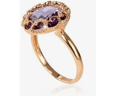 Auksinis žiedas su deimantais moterims Diamond Sky „Henry“ iš 585 raudono aukso