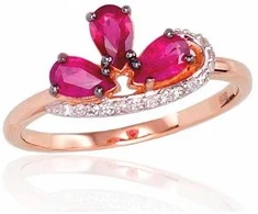 Auksinis žiedas su deimantais moterims Diamond Sky „Imperial Crown II“