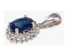 Diamond Sky Jewelry Золотой кулон с бриллиантами "Ферро IV" из белого золота 585 пробы