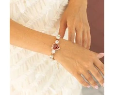 Diamond Sky Jewelry Apyrankė moterims DiamondSky „Heart of The Ocean (Raudona Magma)“ su Swarovski kristalais