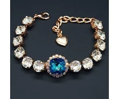 Diamond Sky Jewelry Apyrankė moterims DiamondSky „Glare III (Bermuda Mėlyna)“ su Swarovski kristalais