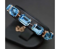 Diamond Sky Jewelry Apyrankė moterims DiamondSky „Radiance (Aquamarine Mėlyna)“ su Swarovski kristalais