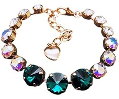 Diamond Sky Jewelry Apyrankė moterims DiamondSky „Vortex II (Emerald, Aurore Boreale)“ su Swarovski kristalais