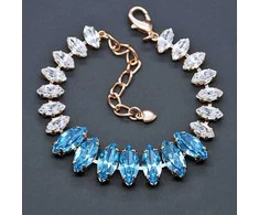 Diamond Sky Jewelry Apyrankė moterims DiamondSky „Ornella (Aquamarine Mėlyna)“ su Swarovski kristalais