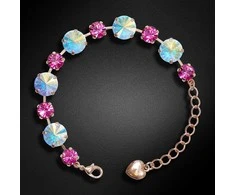 Diamond Sky Jewelry Apyrankė moterims DiamondSky „Vortex II (Aurora Borealis / Fuchsia)“ su Preciosa kristalais