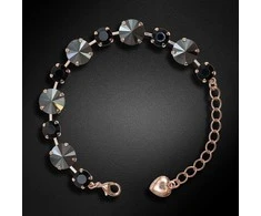 Diamond Sky Jewelry Apyrankė moterims DiamondSky „Vortex II (Jet Hematite)“ su Preciosa kristalais