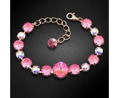 Diamond Sky Jewelry Apyrankė moterims DiamondSky „Glare II (Lotus Rožinė DeLite)“ su Swarovski kristalais
