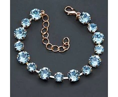 Diamond Sky Jewelry Apyrankė moterims DiamondSky „Classic IV (Aquamarine Mėlyna)“ su Swarovski kristalais