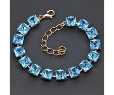 Diamond Sky Jewelry Apyrankė moterims DiamondSky „Princess (Aquamarine Mėlyna)“ su Swarovski kristalais
