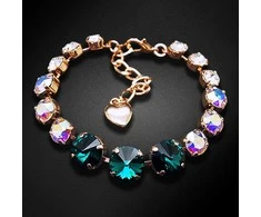 Diamond Sky Jewelry Apyrankė moterims DiamondSky „Vortex II (Emerald, Aurore Boreale)“ su Swarovski kristalais