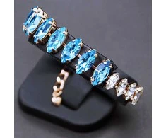 Diamond Sky Jewelry Apyrankė moterims DiamondSky „Ornella (Aquamarine Mėlyna)“ su Swarovski kristalais