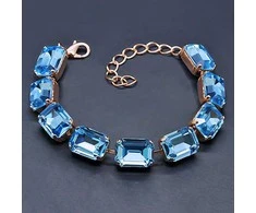 Diamond Sky Jewelry Apyrankė moterims DiamondSky „Radiance (Aquamarine Mėlyna)“ su Swarovski kristalais